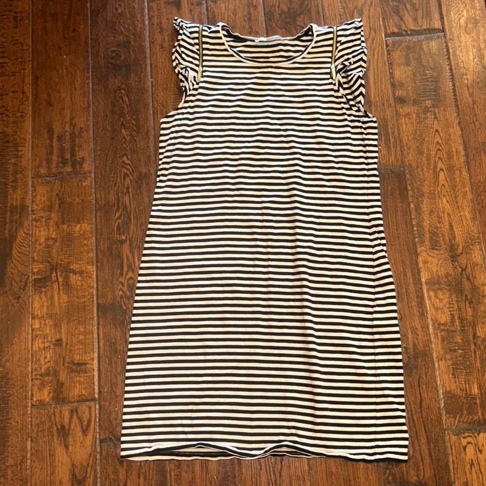 MICHAEL Michael Kors black & white striped dress medium